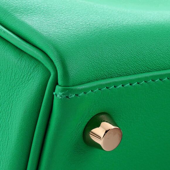 Hermes Kelly Handbag Menthe Swift with Gold Hardware 25 Green - Picture 8 of 12